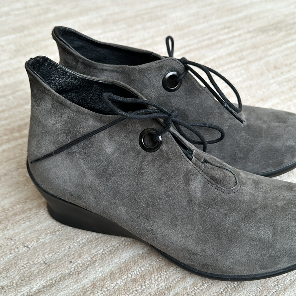 Wolky Hope Pombai Women's Suede Wedge Ankle Booties Shoes Gray Size EU 39 | US 8 - Picture 12 of 17